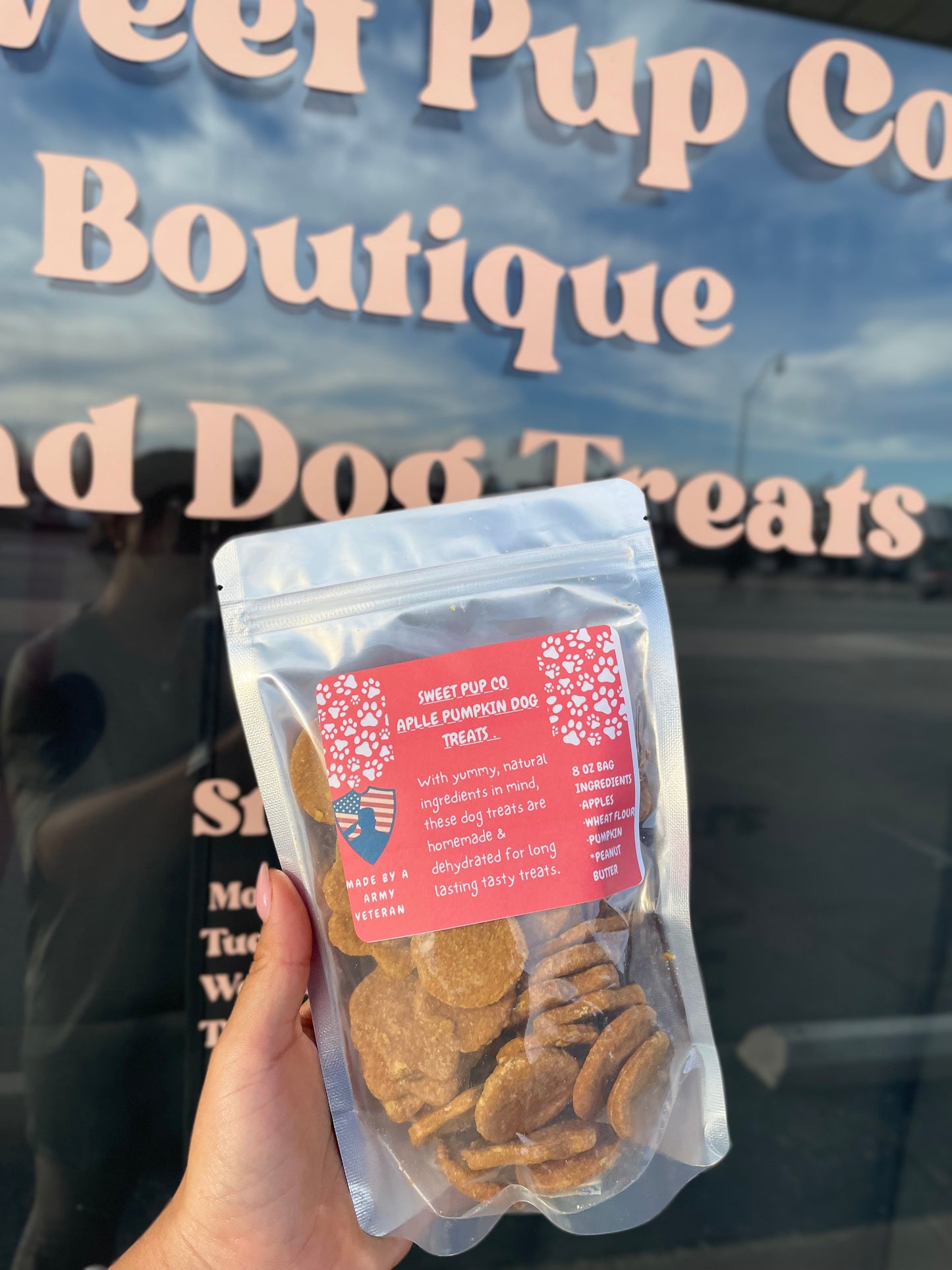 Apple peanut butter pumpkin battle buddy biscuits